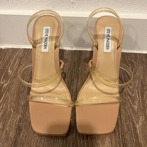 Steve Madden Nude and Clear Heels